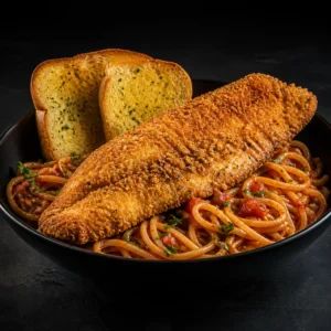 Fried Catfish and Spaghetti