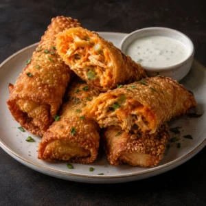 Buffalo chicken egg rolls