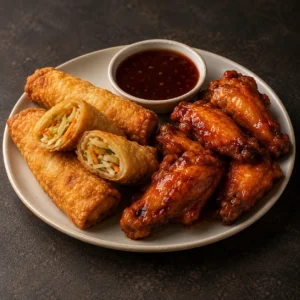 Egg rolls and wings